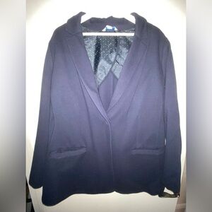 NWT Old Navy Blue Women's Blazer Ponte knit stretchy plus size 3x classic jacket